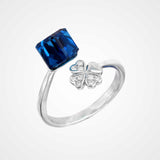 Blue Sapphire Flower Ring In 925 Sterling Silver By Joy Of Silver