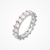 Rose Gold Baguette Architectural Eternity Ring in 925 Silver