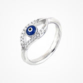 Blue Evil Eye Ring In 925 Sterling Silver By Joy Of Silver