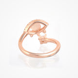 Evil Eye Zircon Diamond Ring In Rose Gold Over 925 Sterling Silver By Joy Of Silver