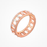 Baguette Moissanite Diamond Ring In Rose Gold Over 925 Sterling Silver By Joy Of Silver
