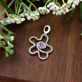 Starfish Amethyst & Zircon Diamond Pendant In 925 Sterling Silver By Joy Of Silver