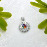 Multicolor Solar Flare Zircon Pendant in 925 Sterling Silver By Joy Of Silver