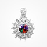 Multicolor Solar Flare Zircon Pendant in 925 Sterling Silver By Joy Of Silver