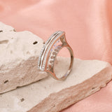 Moissanite Diamond Fancy Band In 925 Sterling Silver By Joy Of Silver