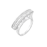 Moissanite Diamond Fancy Band In 925 Sterling Silver By Joy Of Silver