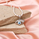 Evil Eye Halo Pendant Zircon Diamond In 925 Sterling Silver By Joy Of Silver