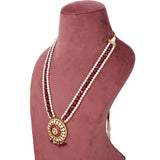 Handcrafted 925 Silver Gold Plated Open Moissanite Polki Necklace with Semi-Precious Stone