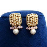 Handcrafted 925 Silver Gold Plated Open Moissanite Polki Choker with Semi-Precious Quartz Beads