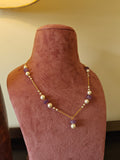 Amethyst Melon Bead Topped with Freshwater Pearl in Gold Polished 925 Silver
