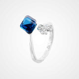 Blue Sapphire Flower Ring In 925 Sterling Silver By Joy Of Silver
