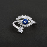 Ethereal Evil Eye Bypass Ring in 925 Sterling Silver By Joy Of Silver