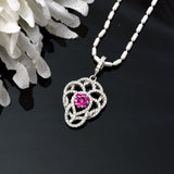 Radiant Pink Floral Lattice Pendant in 925 Sterling Silver By Joy Of Silver