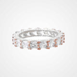 Rose Gold Baguette Architectural Eternity Ring in 925 Silver