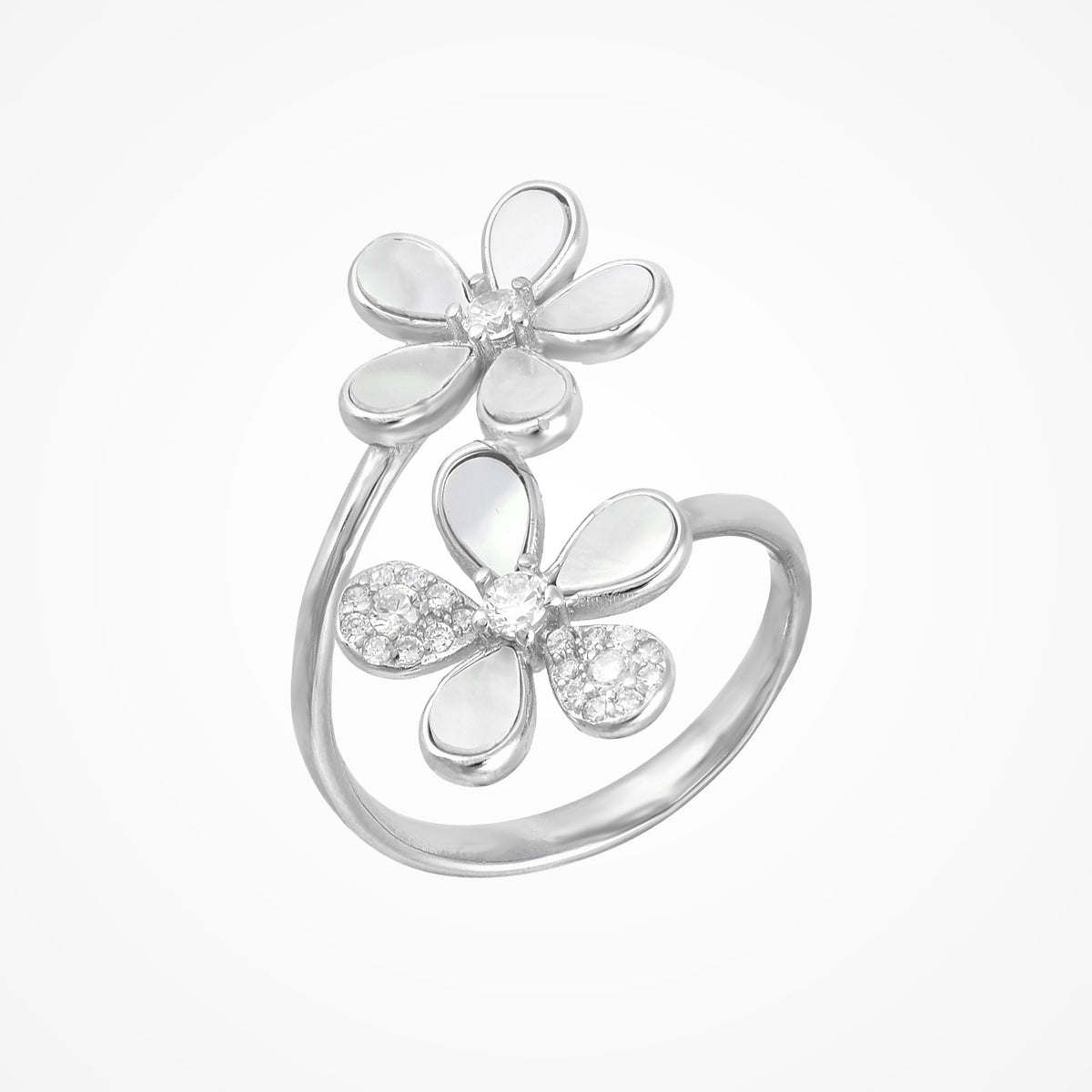 Elegant Blooming Flower Ring In 925 Sterling Silver By Joy Of Silver