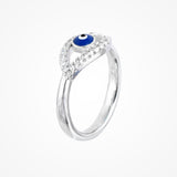 Blue Evil Eye Ring In 925 Sterling Silver By Joy Of Silver