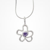 Starfish Amethyst & Zircon Diamond Pendant In 925 Sterling Silver By Joy Of Silver