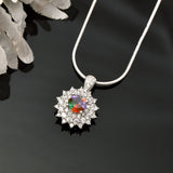 Multicolor Solar Flare Zircon Pendant in 925 Sterling Silver By Joy Of Silver