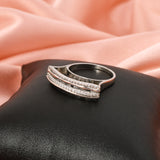 Moissanite Diamond Fancy Band In 925 Sterling Silver By Joy Of Silver