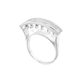 Moissanite Diamond Fancy Band In 925 Sterling Silver By Joy Of Silver