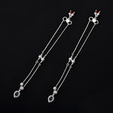 925 Sterling Silver Teardrop Anklet with Emerald Green Stone
