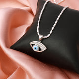 Evil Eye Halo Pendant Zircon Diamond In 925 Sterling Silver By Joy Of Silver