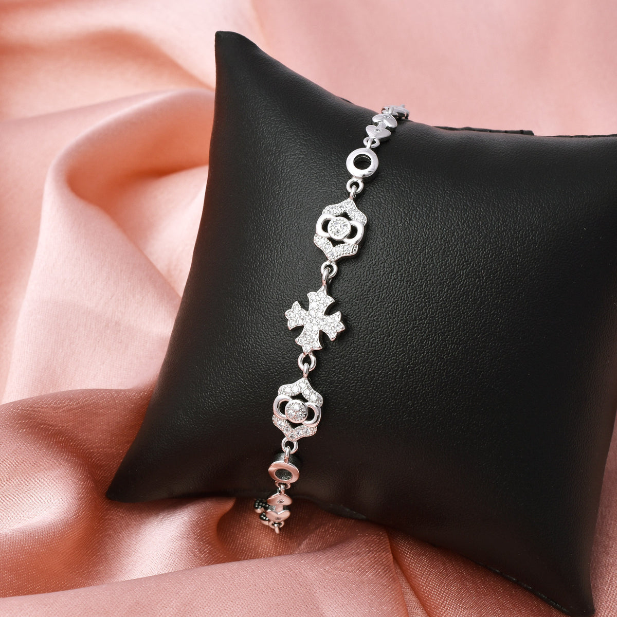 New Korean Fashion Ice Snow Zircon Diamond Bracelet In 925 Sterling Silver