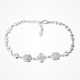 New Korean Fashion Ice Snow Zircon Diamond Bracelet In 925 Sterling Silver