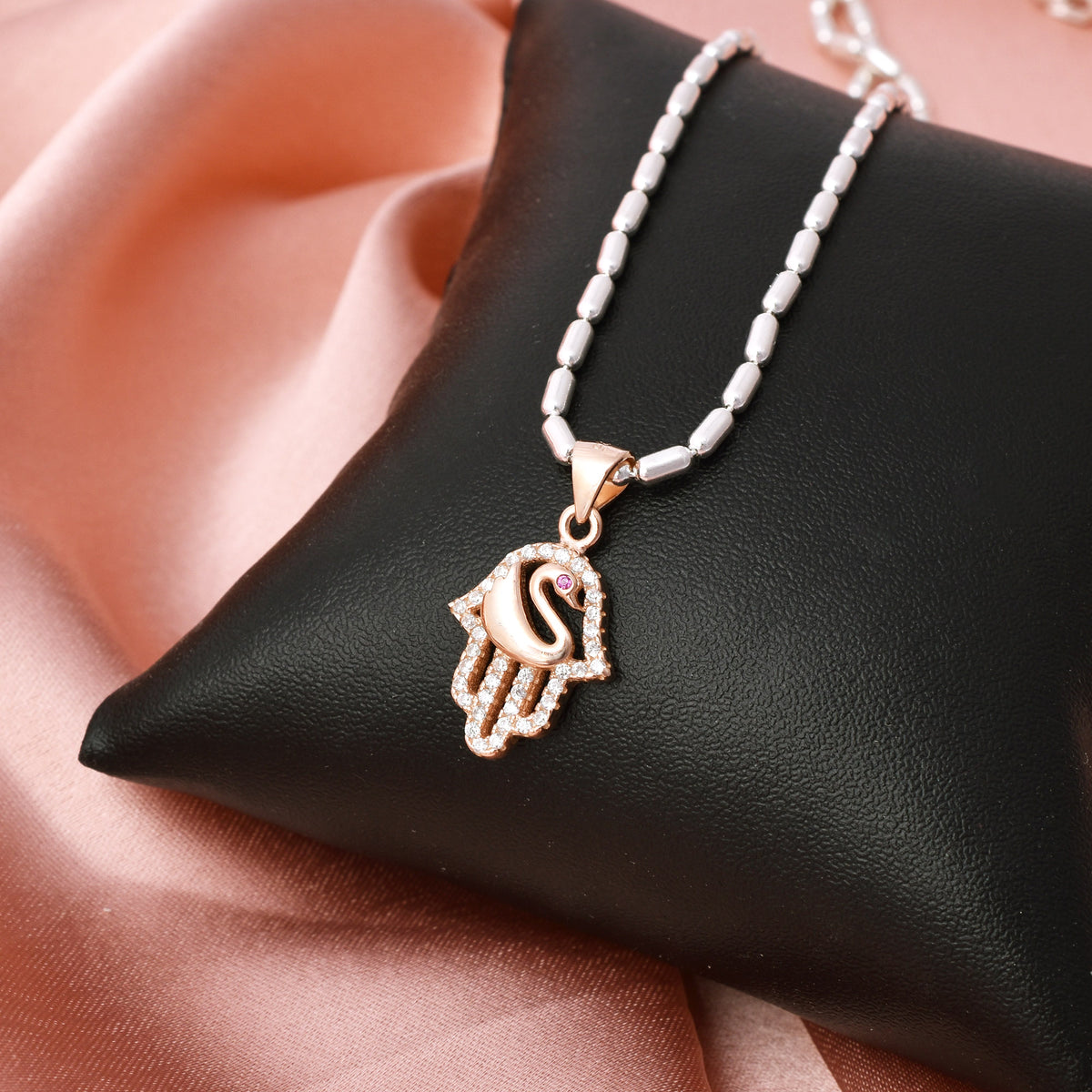 Sweet Duck Pendant In Rose Gold Over 925 Sterling Silver By Joy Of Silver