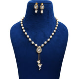 Handcrafted 925 Silver Gold Plated Open Moissanite Polki Pendant Set with Pearl Droplets