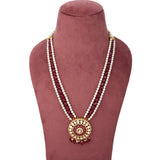 Handcrafted 925 Silver Gold Plated Open Moissanite Polki Necklace with Semi-Precious  Stone
