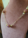 Handcrafted 925 Silver Gold Polished Necklace with Freshwater Pearls and Elegant Beads